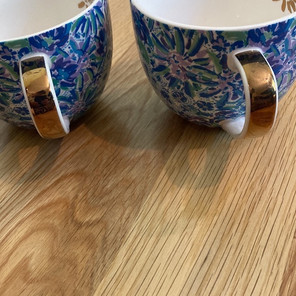 Set of 2 Vintage Lilly Pulitzer Cups with Gold Handles - EUC - 12 oz each - Picture 13 of 14